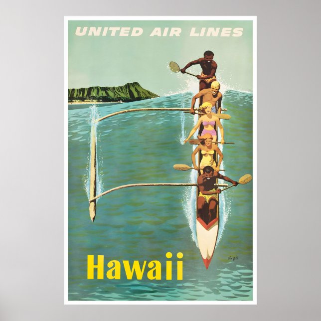 Hawaii Resemålning Poster Hawaiiansk Surftryck Sta (Framsidan)