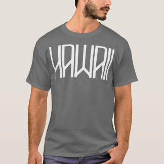 Hawaii Retro White Text TShirt T Shirt