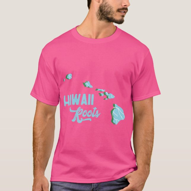 Hawaii Roots Aqua Grönt T Shirt (Framsida)