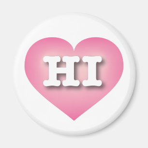 Hawaii Rosa Fade Heart - I kärlek HI Magnet