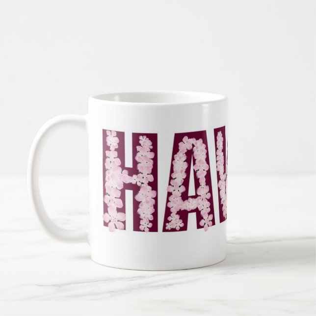 Hawaii rosa lei-kaffe mugg (Vänster)