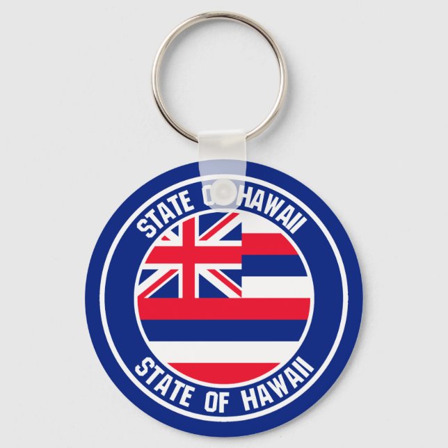 Hawaii Round Emblem Nyckelring (Framsida)