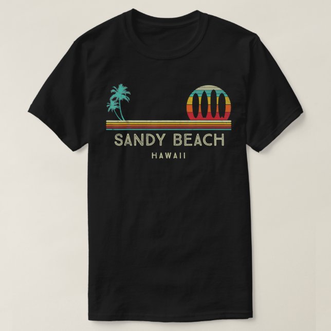 Hawaii Sandy strand Palm-träd Hawaiian Surf T Shirt (Design framsida)