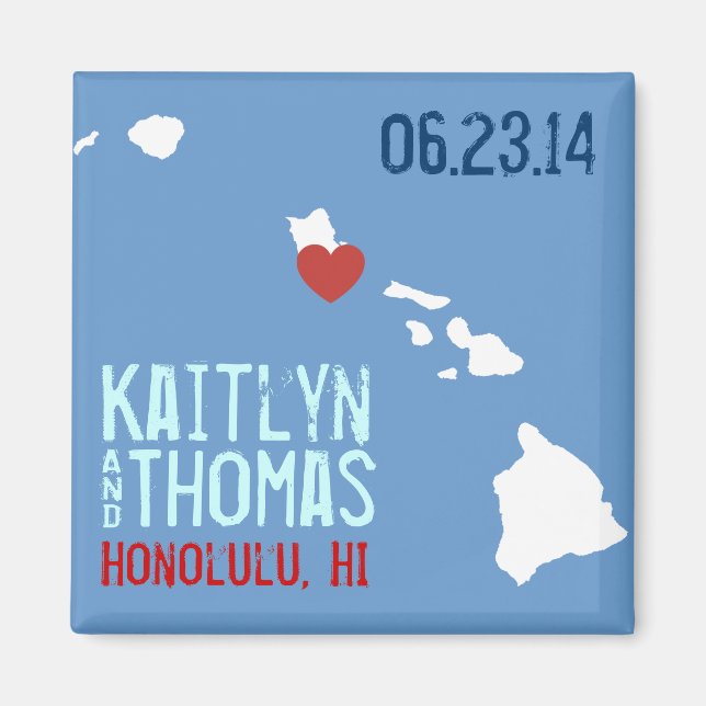 Hawaii Save Date - Anpassadet City Magnet (Framsidan)