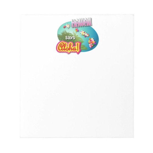 Hawaii Says Aloha! Anteckningsblock (Framsida)