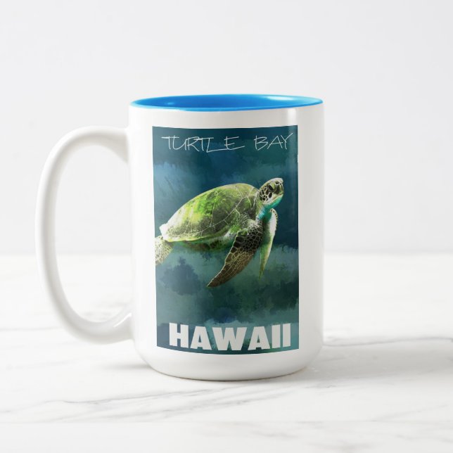 Hawaii Sea Turtle Artistic Två-Tonad Mugg (Vänster)