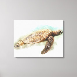 Hawaii Sea Turtle Watercolor Canvastryck