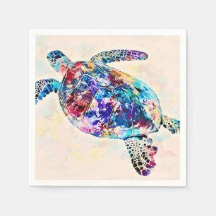 Hawaii Sea Turtle Watercolor Pappersservett