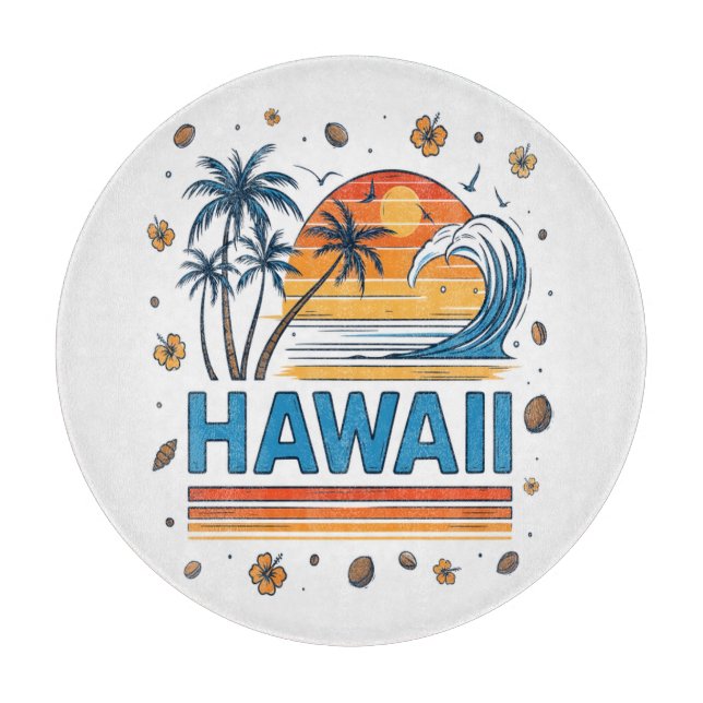 Hawaii Semester Solnedgång 70Tals Strand (Framsidan)