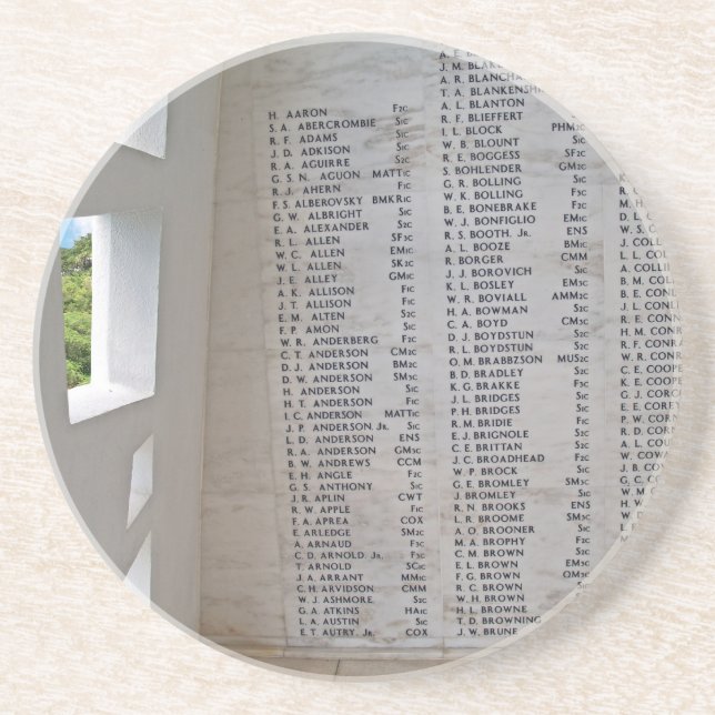 Hawaii Series—USS Arizona Memorial Underlägg Sandsten (Framsidan)