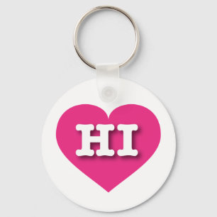 Hawaii Shock rosa Heart - I kärlek HI Nyckelring