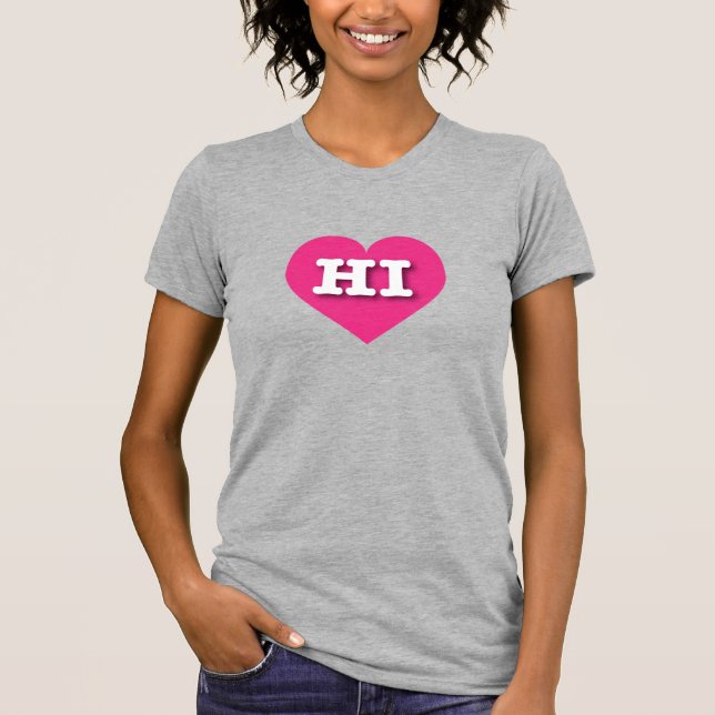 Hawaii Shock rosa Heart - I kärlek HI T Shirt (Framsida)