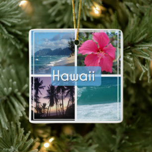 Hawaii Sjölandskap Julgransprydnad Keramik