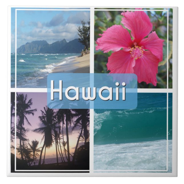 Hawaii Sjölandskap Kakelplatta (Framsidan)