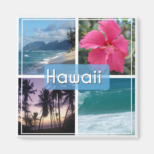 Hawaii Sjölandskap Magnet (Framsidan)