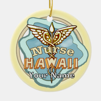 Hawaii Sjuksköterska Caduceus Julgransprydnad Keramik
