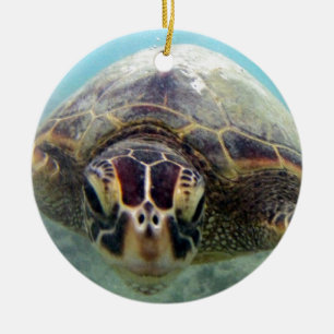 Hawaii sköldpadda julgransprydnad keramik