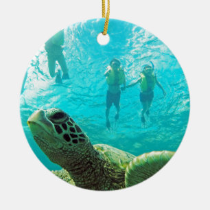 Hawaii sköldpadda julgransprydnad keramik