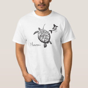 Hawaii sköldpadda och val tee shirt