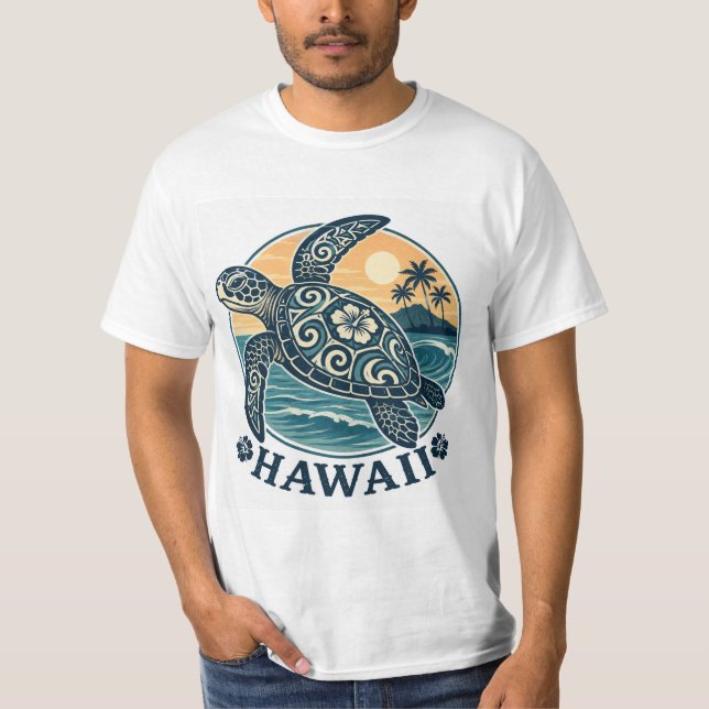 Hawaii Sköldpadda T Shirt (Framsida)