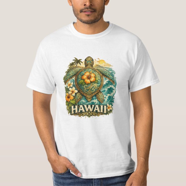 Hawaii Sköldpadda T Shirt (Framsida)