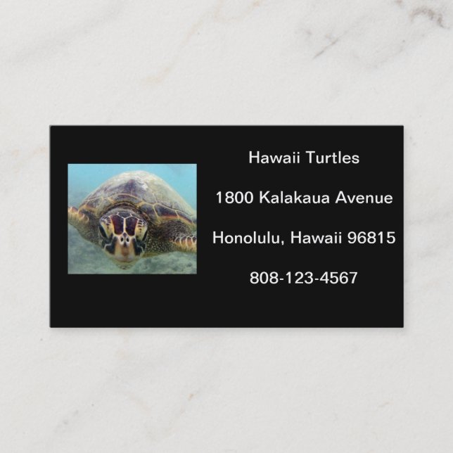 Hawaii sköldpadda visitkort (Framsida)