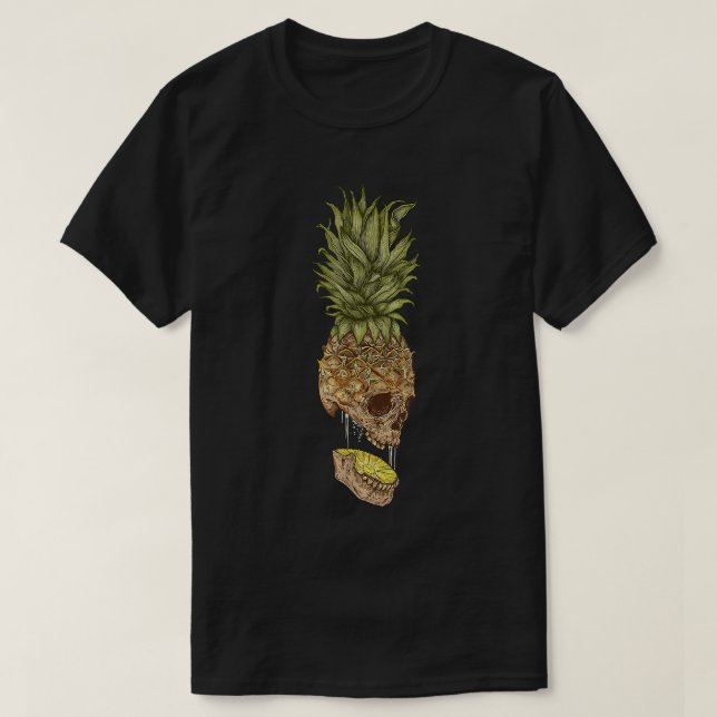 Hawaii Skull Pineapple Aloha Beach Hawaii Sommar T Shirt (Design framsida)