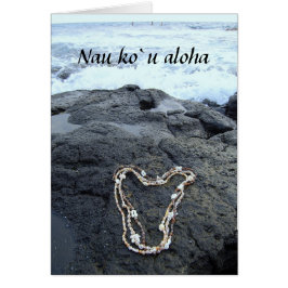 Hawaii Snäcka Heart Kärlek Card Hälsningskort
