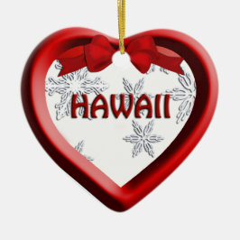 Hawaii Snowflake Heart jul Ornament