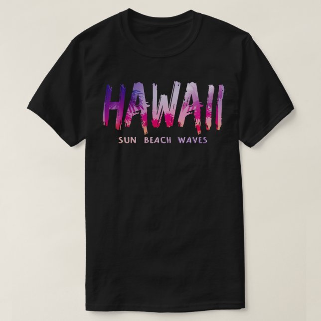 Hawaii Sol Beach Vågar T Shirt (Design framsida)
