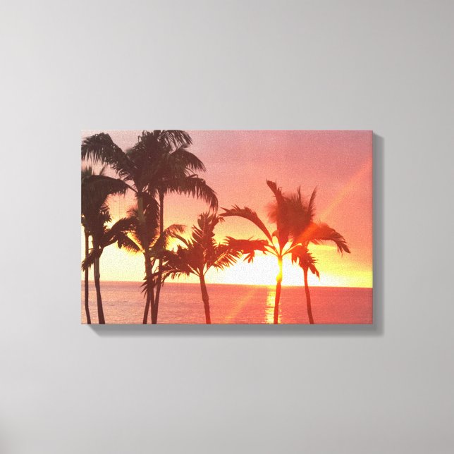 Hawaii Solnedgång Foto Designad Sträckt Canvas (Framsida)