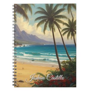 Hawaii Solnedgång Kalligrafi Enkel Professionell N Anteckningsbok