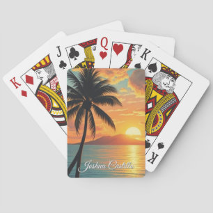 Hawaii Solnedgång Kalligrafi Enkel Professionell N Casinokort