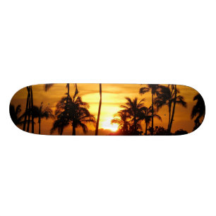 Hawaii solnedgång mini skateboard bräda 18,5 cm