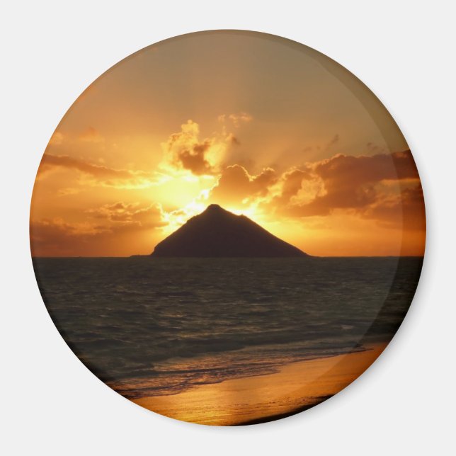 Hawaii soluppgång på strandmagnet magnet (Framsidan)