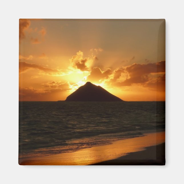 Hawaii soluppgång vid strandmagnet magnet (Framsidan)