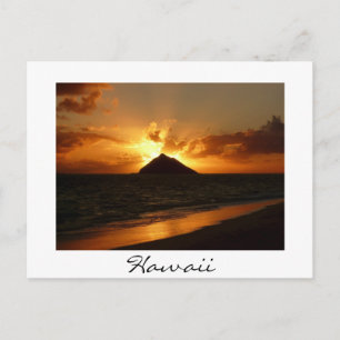 Hawaii soluppgång vykort vit text vykort