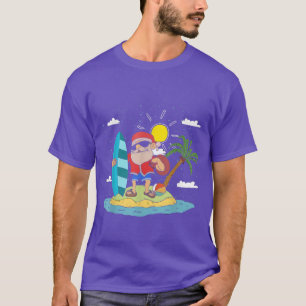 Hawaii Sommar Coola Jultomten Surfing jul T Shirt