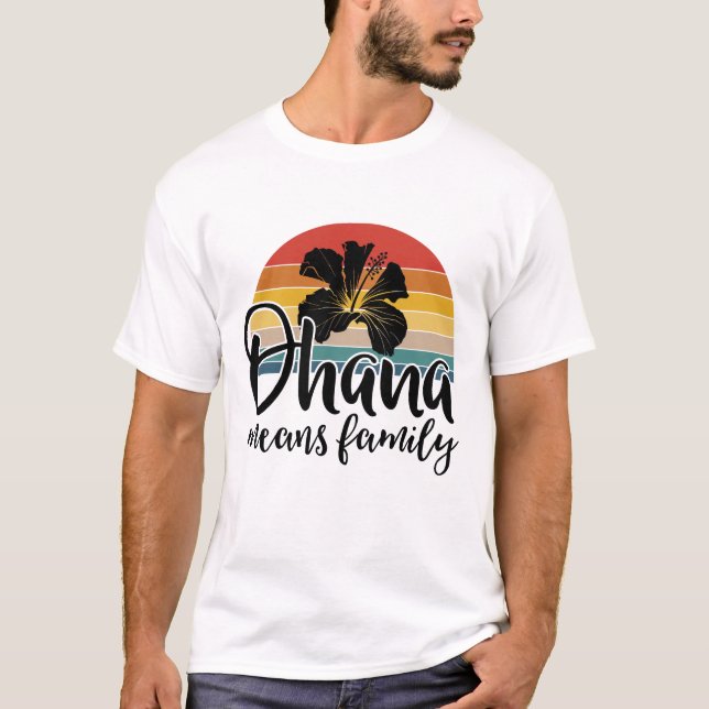 Hawaii Sommarvecka - Ohana Flower Elaks-familjen T Shirt (Framsida)