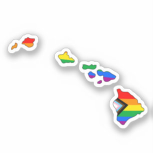 Hawaii Stat Stolt Pride HBTQ Progress Pride Klistermärken