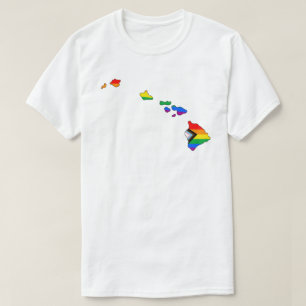 Hawaii Stat Stolt Pride HBTQ Progress Pride T Shirt
