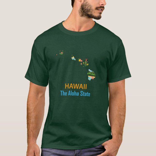Hawaii State Bumper Sticker Oversized T Shirt (Framsida)
