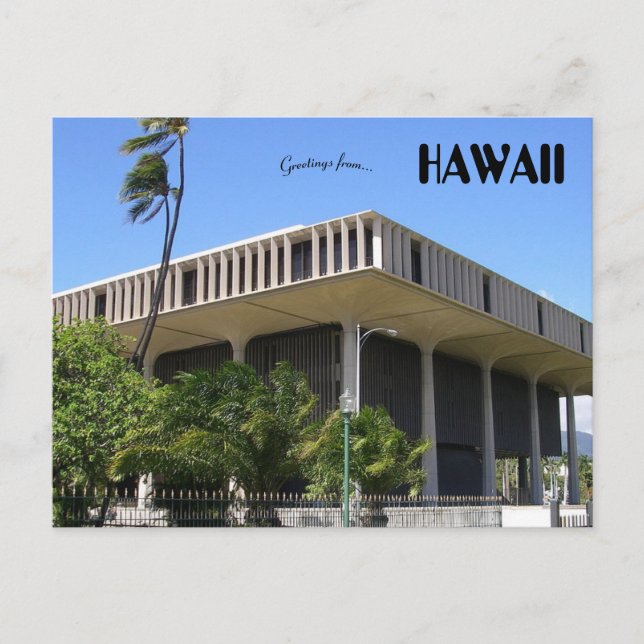 Hawaii State Capitol Vykort (Framsida)