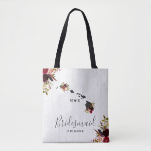 Hawaii State Destination Rustic Bröllop Monogram Tygkasse