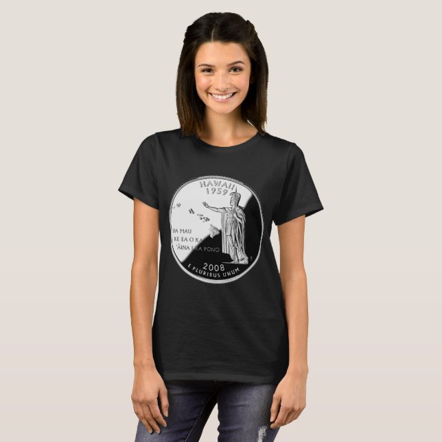 Hawaii State Fals Quarter T Shirt (Hel framsida)