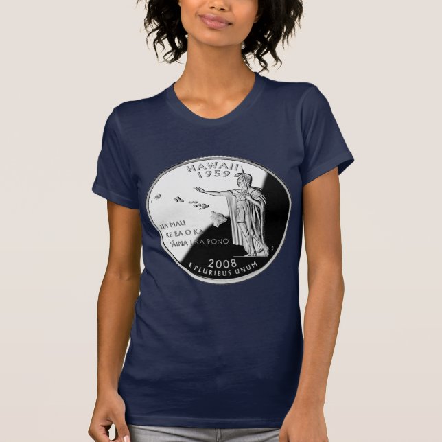 Hawaii State Faux-kvartal T Shirt (Framsida)