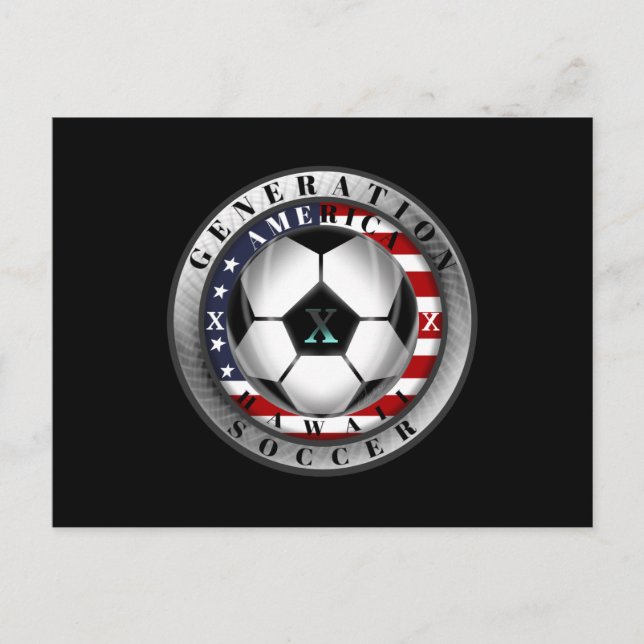 Hawaii State Generation X American Soccer Vykort (Framsida)