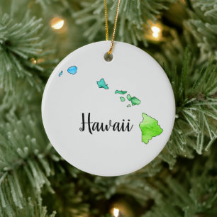 Hawaii State Illustration Ornament