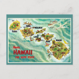 Hawaii State Karta vykort