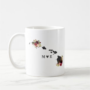 Hawaii State Rustic Landsbyggsbröllop Monogram Kaffemugg